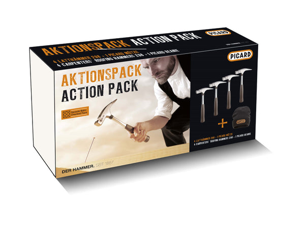 Picard Latthammer Nr. 298 Aktionspack (4x Latthammer + 1x Mütze)