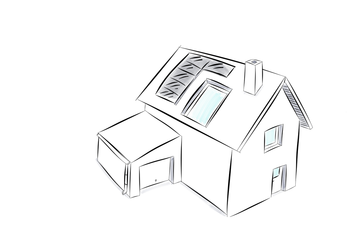 Haus mit verschiedenen Anwendungsbereichen